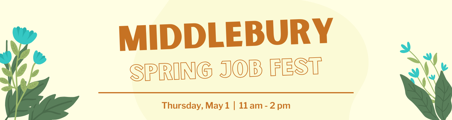 Middlebury Spring Job Fest Header