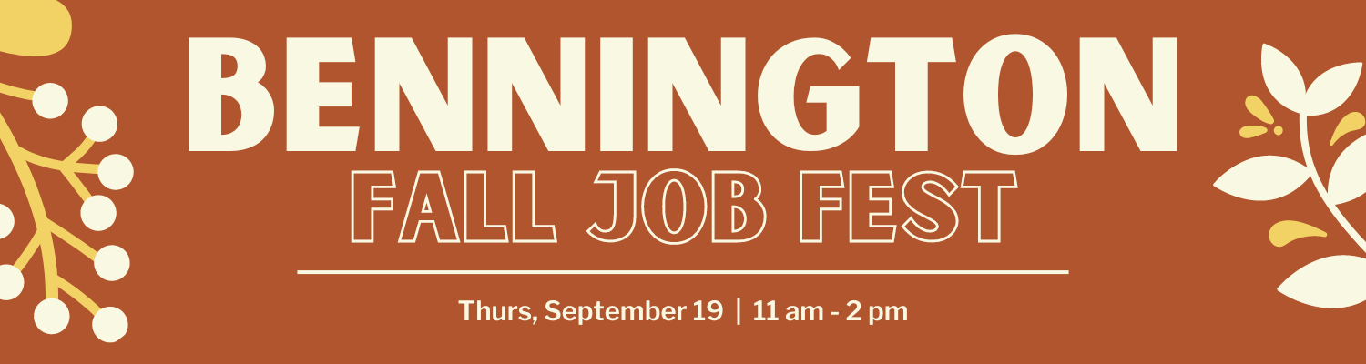 Bennington Fall Job Fest Header